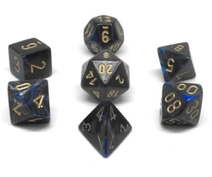 CHX27499 Shadow/Gold Lustrous 7PC Polyhedral Dice Set image 0